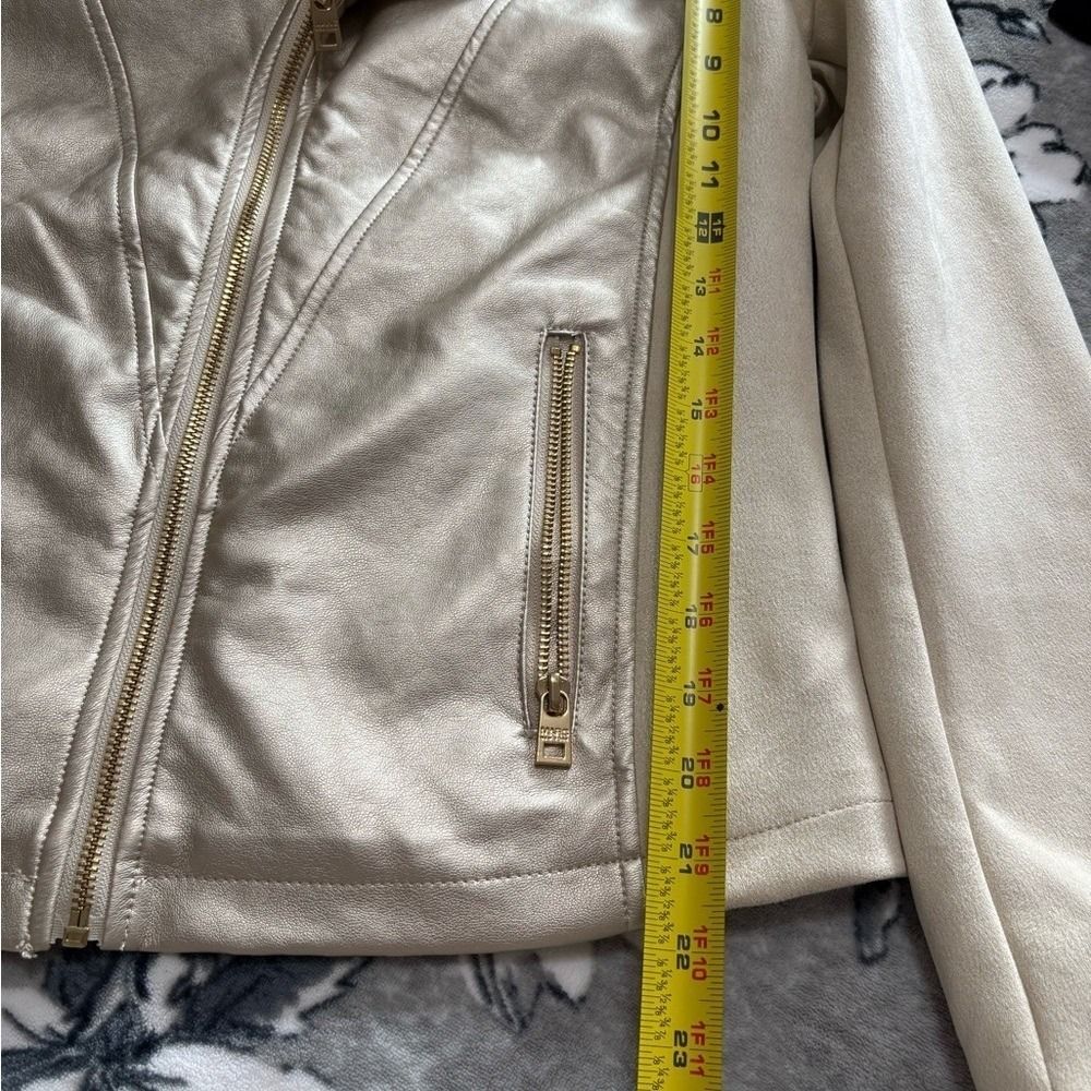 Marc New York Women's Metallic and Cream Leather Jacket - Picture 6 of 8